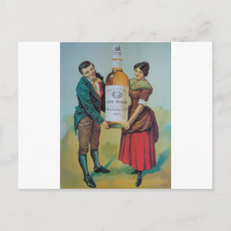 Original vintage Irish whisky poster, hand in hand Postkarte