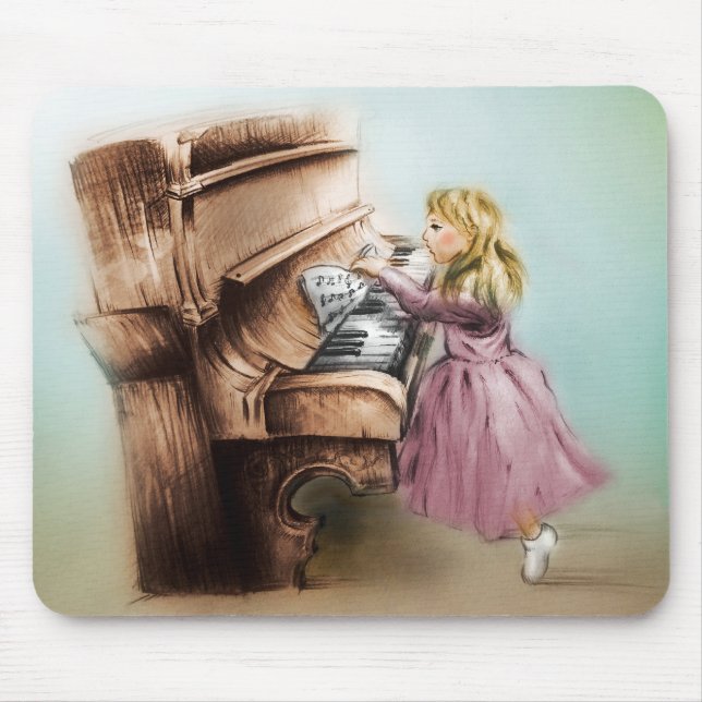 Original Vintage Kunstmaus - Piano Girl Mousepad (Vorne)
