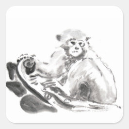 Original Wash Malerei Affen Jahr Zodiac Sticker