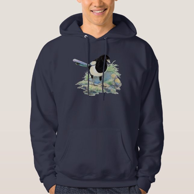 Original Wasserfarbe Garten Bird Hoodie (Vorderseite)