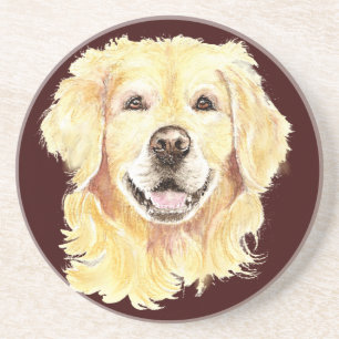 Original Wasserfarbe Goldener Retriever, Hundetier Getränkeuntersetzer