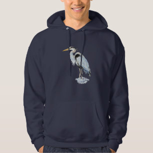 Original Wasserfarbe Großer Blaue Herde Bird Hoodie