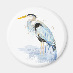 Original Wasserfarbe Großer Blaue Herde Bird Magnet