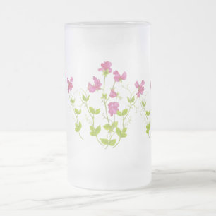 Original Wasserfarbe Süße Erbse, Gartengarten Blum Mattglas Bierglas