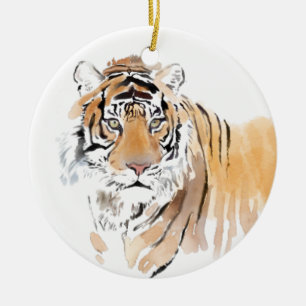 Original Wasserfarben Tiger Jahr 2022 personalisie Keramik Ornament