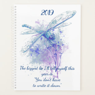 Original Watercolor Dragonfly Fun Quote 2019 Planer