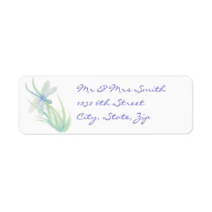 Original Watercolor Dragonfly in Blau und Grün