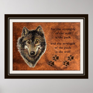 Original Watercolor Wolf & Pack Angebot Poster
