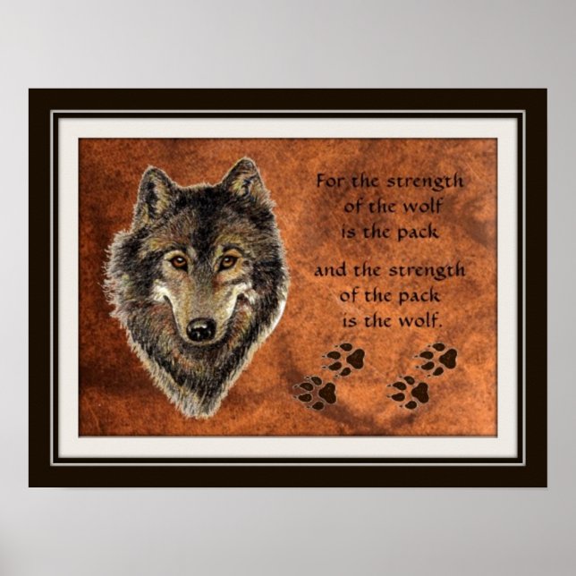 Original Watercolor Wolf & Pack Angebot Poster (Vorne)