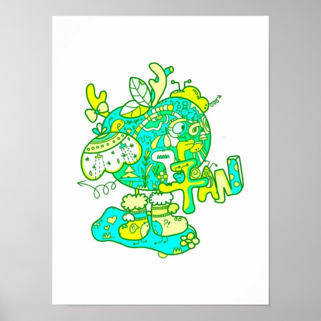 Original Weihnachtsabend Grüne Apple Print Poster (Vorne)