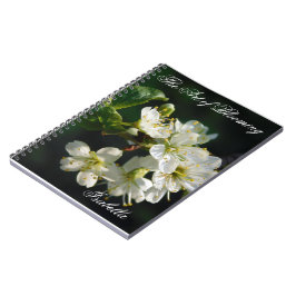 Original White Plum Blossom Art Spiral Notebook Notizblock