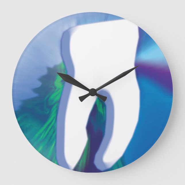 Original White Tooth Design Zahnstange Uhr (Vorderseite)