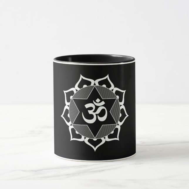 Original White Yoga OM Symbol Tasse (Zentrum)