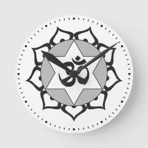 Original Yoga OM-Symbol Runde Wanduhr