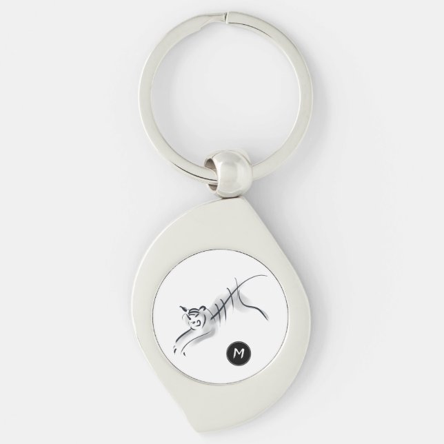 Original Zeichnend chinesischer Tigerjahresname Ge Schlüsselanhänger (Vorderseite)