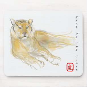 Original Zeichnend Chinesisches Tigerjahr Geburtst Mousepad