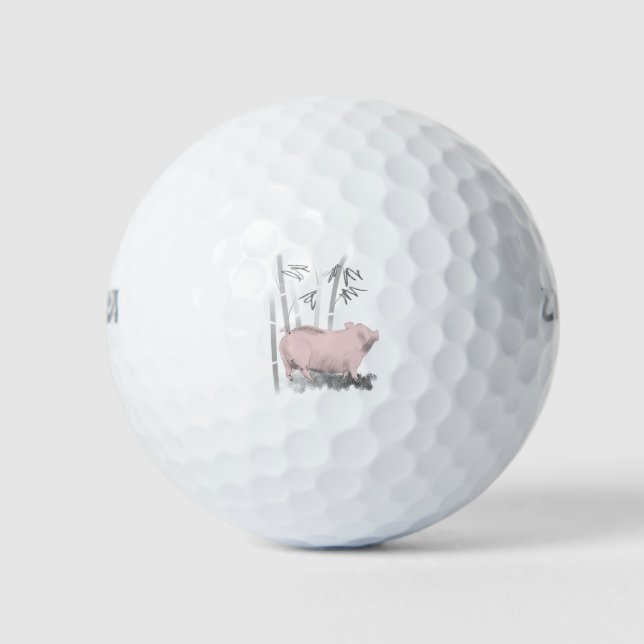 Original Zeichnend Golf-Bälle für Schweine und Bam Golfball (Vorderseite)