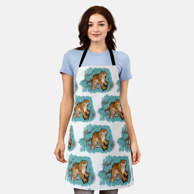 Original Zeichnend Tiger Chinesisch Neues Jahr AoA Schürze (Getragen)