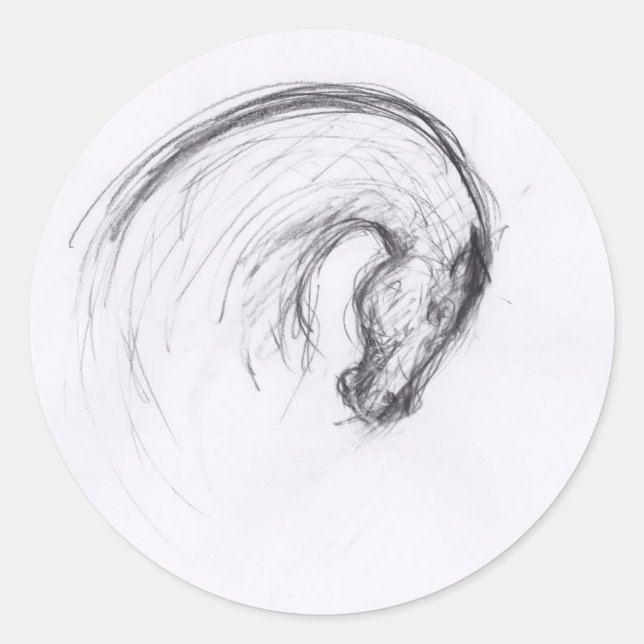 Original Zeichnend Zodiac-Sticker für 2 Pferde Runder Aufkleber (Vorderseite)