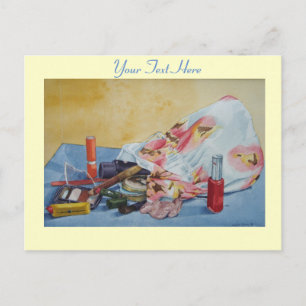 Originalbild der Vintagen Make-up-Tasche Postkarte