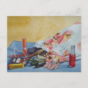 Originalbild der Vintagen Make-up-Tasche Postkarte