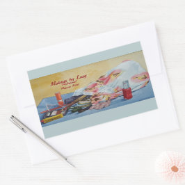 Originalbild der Vintagen Make-up-Tasche Rechteckiger Aufkleber