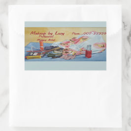 Originalbild der Vintagen Make-up-Tasche Rechteckiger Aufkleber