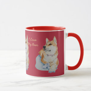 Originalbild eines schönen Akita Hundes Tasse