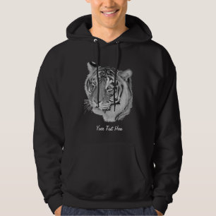 Originalbild eines schwarz-weißen Tigers Hoodie