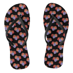 originale farbige Rose Blume Muster Blumenkunst Flip Flops