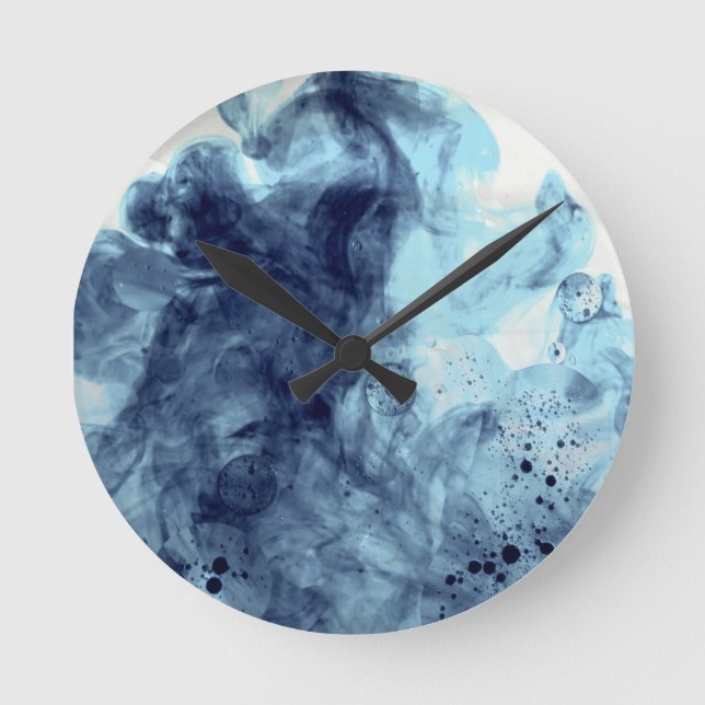 Originale Kunst: "Aqua-Uhren" Runde Wanduhr (Vorderseite)