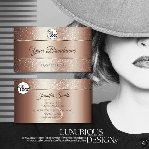 Originale Logos für den Glitzer in Luxus-Rose Visitenkarte