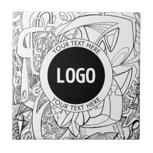 Originale moderne Linienkunst & Ihr Logo Fliese