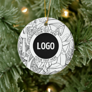 Originale moderne Linienkunst & Ihr Logo Keramik Ornament