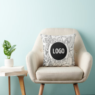 Originale moderne Linienkunst & Ihr Logo Kissen
