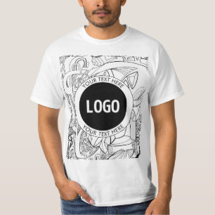 Originale moderne Linienkunst & Ihr Logo T-Shirt