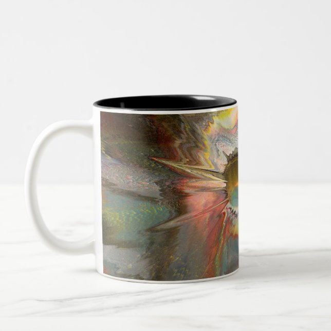 Originale Spin-Art Zweifarbige Tasse (Links)