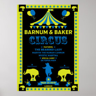 Originale Vintage inspirierte Zirkus Kunstposter Poster