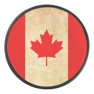 Originale vintage patriotische Nationalflagge von Eishockey Puck