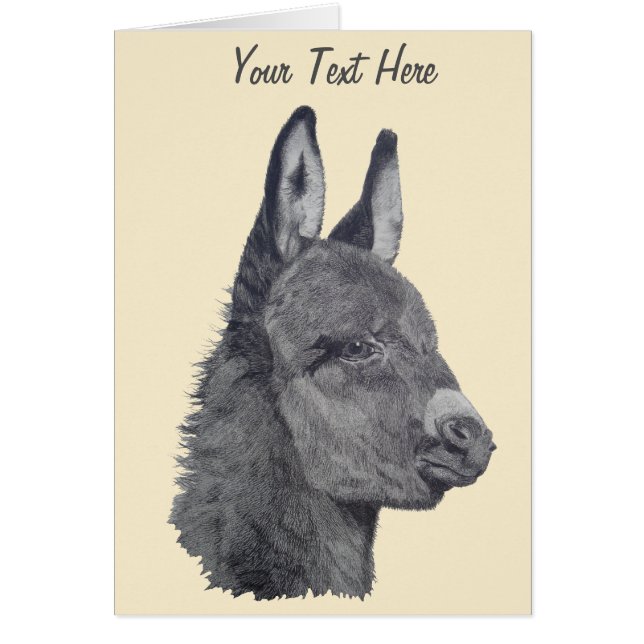 originaler lebensnaher zeichn des niedlichen Esels (Vorne)