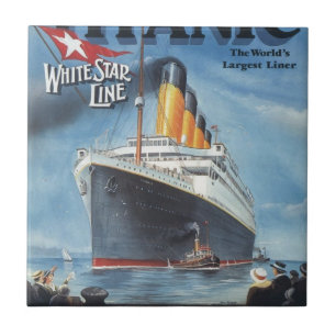 Originaler Titanic Vintage Poster 1912 Fliese