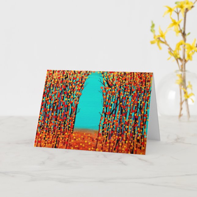 Originalfarbe abstrakte Kunst Karte (Gelbe Blume)