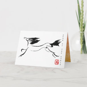 Originalgemälde Chinesisches Pferdejahr Geburtstag Feiertagskarte
