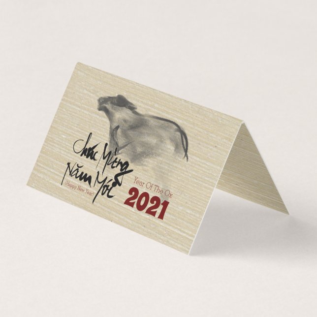 Originalgemälde OX Vietnamese Neujahrspaket 2021 (Vorderseite)