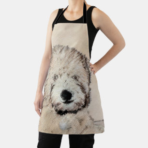 Originalgemälde Soft Coated Wheaten Terrier Schürze