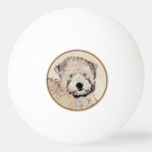 Originalgemälde Soft Coated Wheaten Terrier Tischtennisball
