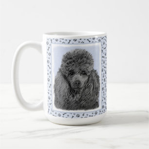 Originalkunst: Pudel-Malerei Miniatur-Spielzeug Sc Kaffeetasse