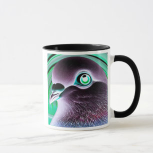 Originalporträt einer stilisierten Taube. Tasse