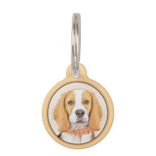 Originaltierkunst - Gemälde eines Beagle-Hundes Haustiermarke