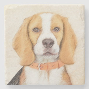 Originaltierkunst - Gemälde eines Beagle-Hundes Steinuntersetzer